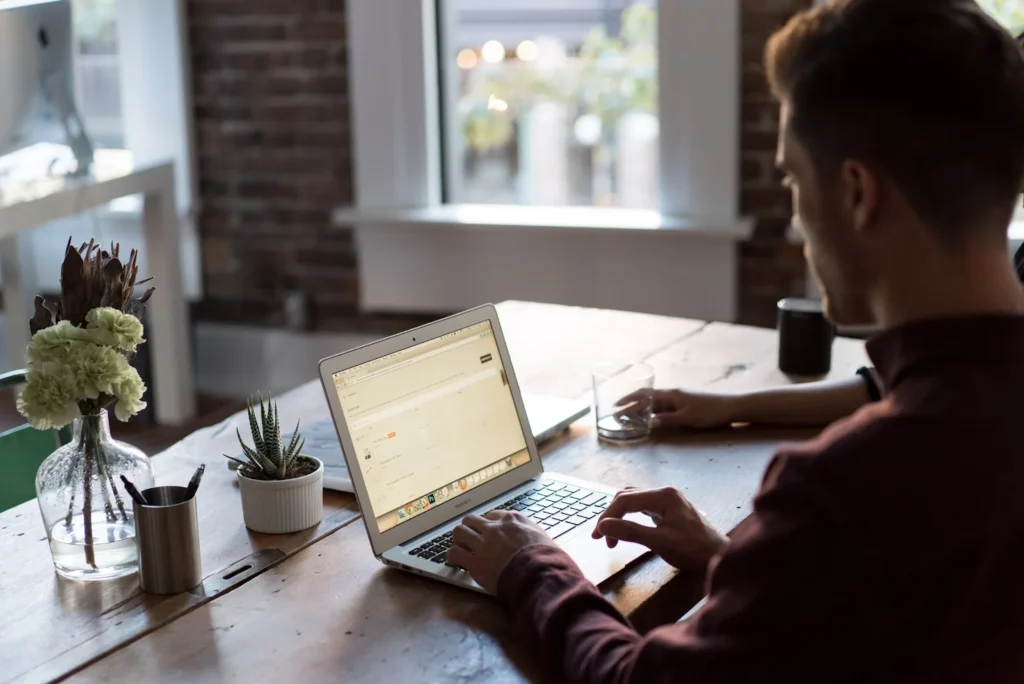 A man using a computer